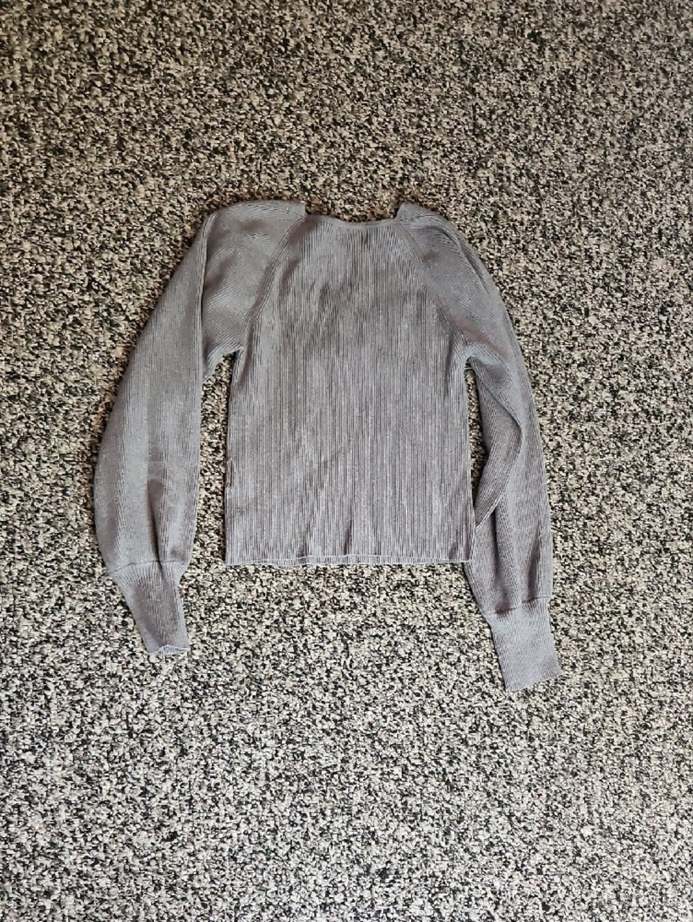 Women's Light Gray Square Neck Ribbed Sweater - Picture 5 of 5